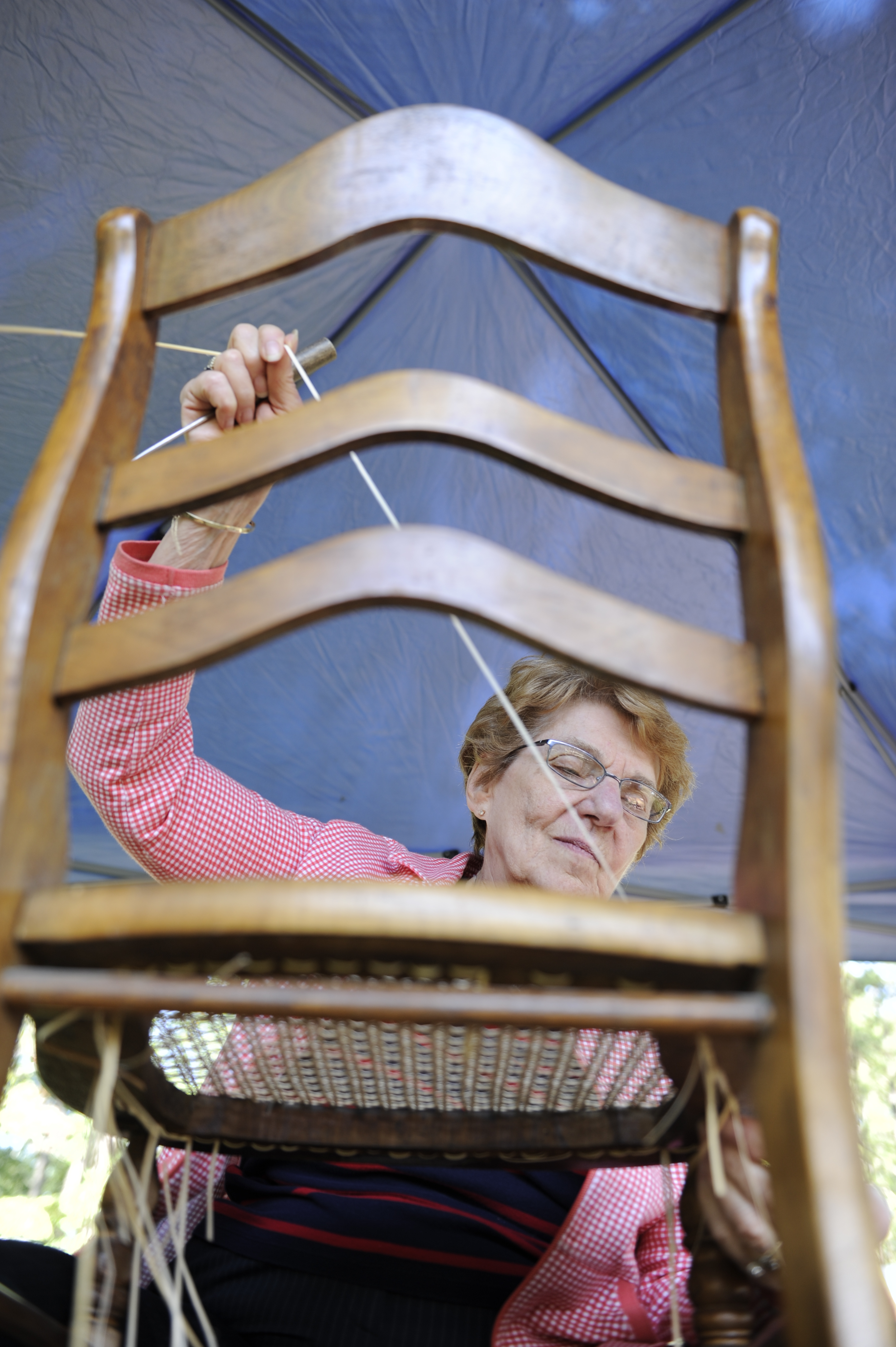 Lee Adler will demonstrate chair caning and rush work at the Folk and Traditional Arts Festival.