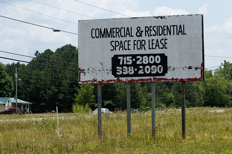 A billboard which formerly featured a campaign sign for congressional candidate Rick Tyler that read "Make America White Again" is seen on Hwy. 411 on Wednesday, June 22, 2016, in Polk County, Tenn.