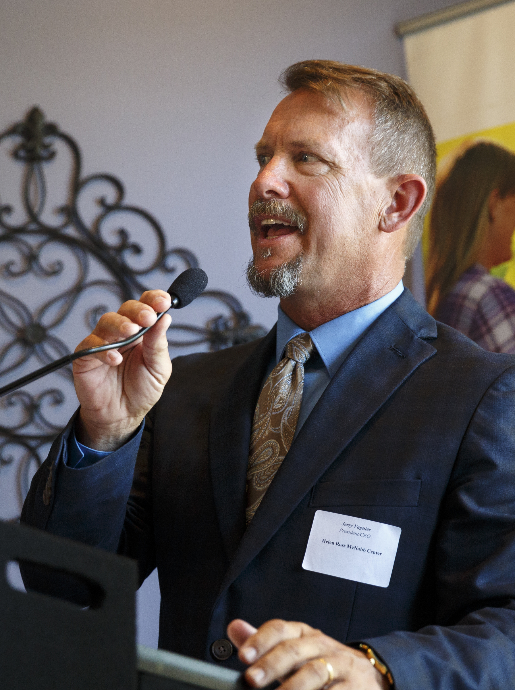 Helen Ross McNabb Center President and CEO Jerry Vagnier speaks at a ribbon-cutting for Bailey Home, a new residence facility for people with mental disabilities, on Tuesday, June 21, 2016, in Chattanooga, Tenn. The co-ed facility set up by Helen Ross McNabb Center will house 10 residents.