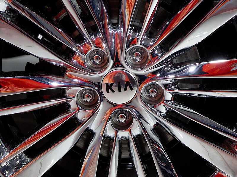 
              FILE - This Wednesday, April 1, 2015, file photo shows a wheel of the 2016 Kia Optima on display at the New York International Auto Show. Despite adding sophisticated electronic safety features and touch screens that once were prone to glitches, most automakers improved their reliability scores this year in an annual survey of new-car buyers. The 2016 survey of more than 80,000 car buyers from February through May found that Korea's Kia had the fewest problems per 100 vehicles at 83. It was closely followed by Porsche at 84, Hyundai at 92, Toyota wit 93 and BMW with 94. (AP Photo/Mark Lennihan, File)
            