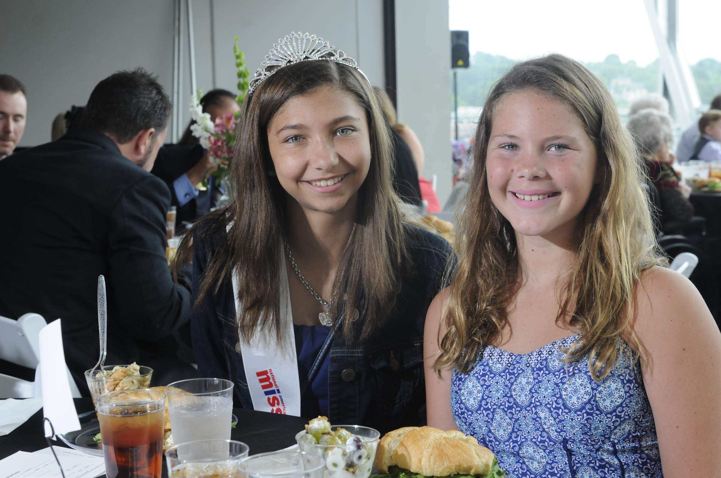 Shiloh Loher, National American Miss Pre-Teen state finalist, left, and Lauren Shackleford.