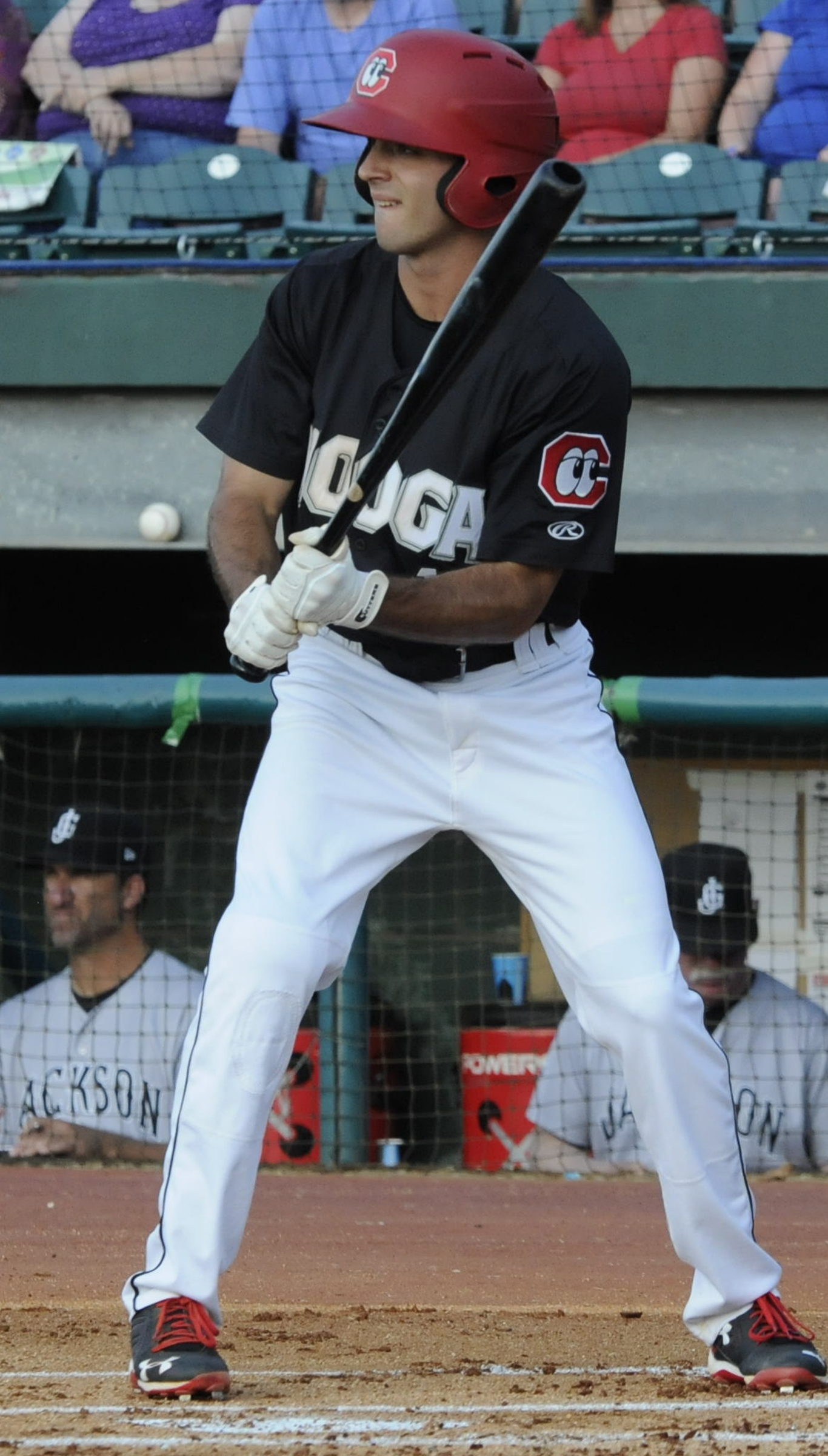 Zack Granite bats leadoff Thursday against the Jackson Generals. Granite has the most stolen bases for the Chattanooga Lookouts.