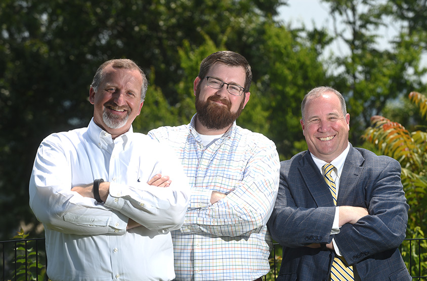 Dennis Culver, Chris Martin and David Locke, from left, are self-proclaimed "Eggheads."