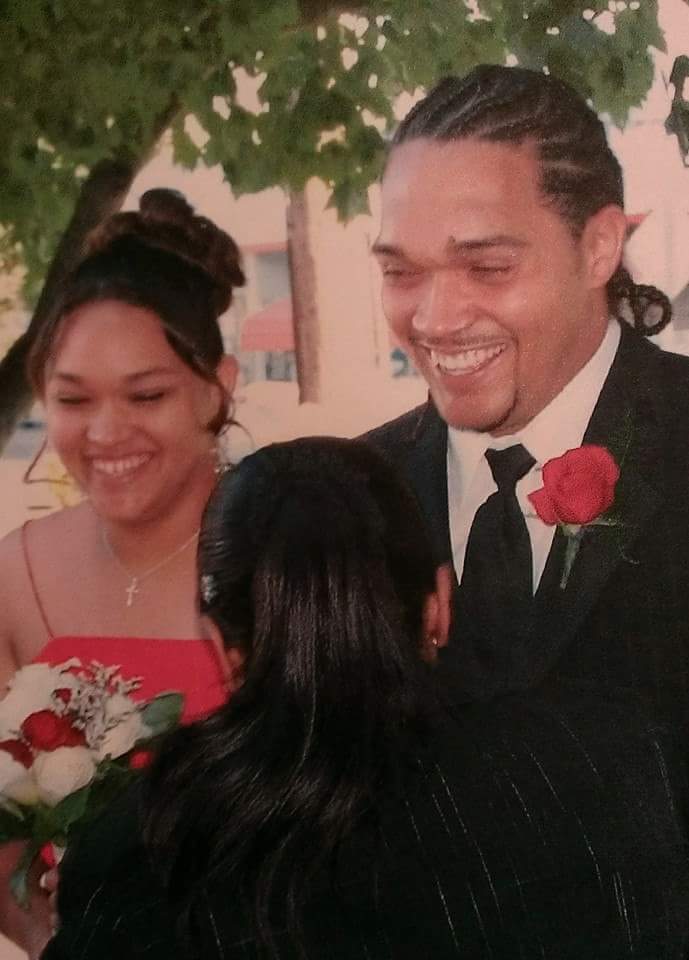 Roderick Michael Jackson with his sister, Hadia Jackson, at her wedding.