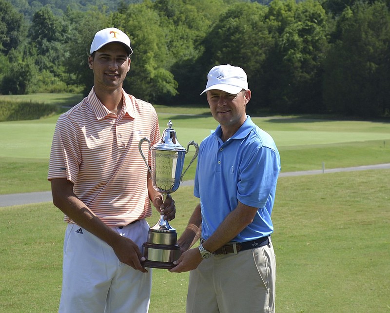 Knoxville's Jack Smith, left, and Ryan Greer, right, won the Tennessee Four-Ball Championship on Saturday at Black Creek Club in Lookout Valley.