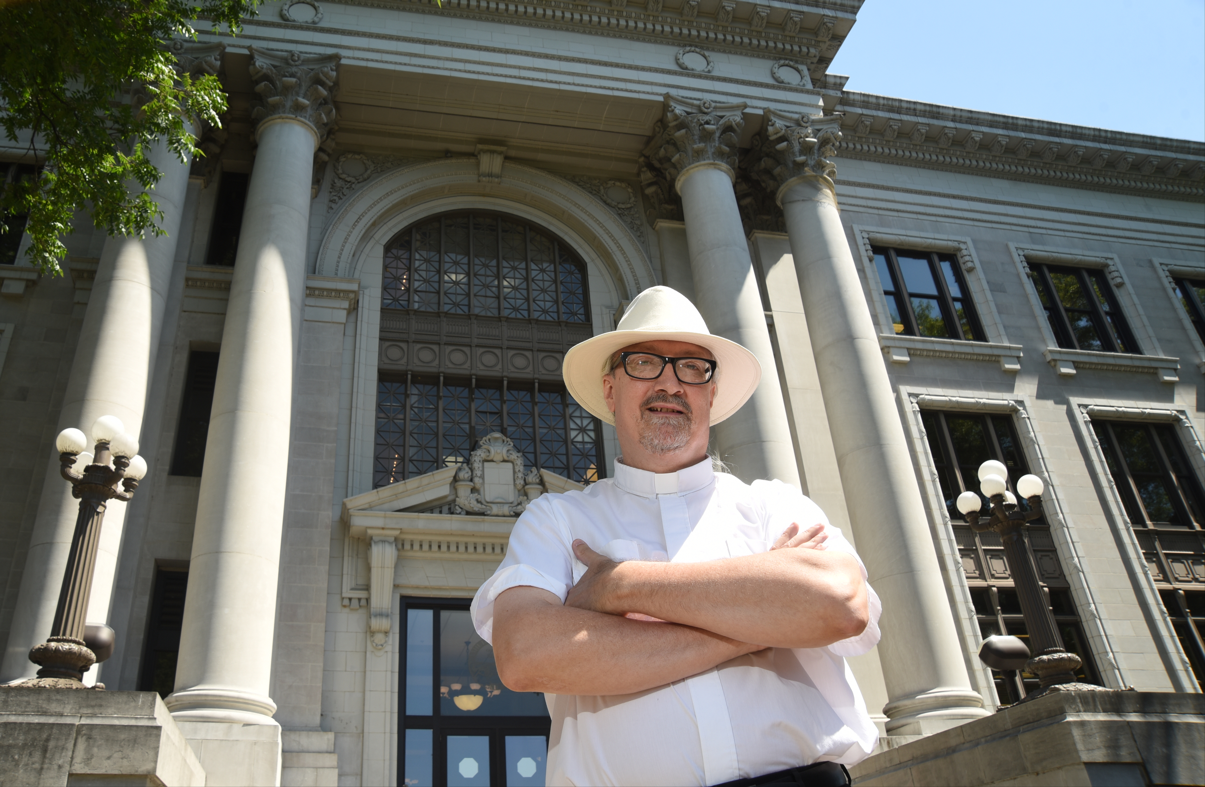 Rev. James Ramsey stands in front of the Hamilton County Courthouse Monday, June 20, 2016. Ramsey has performed approximately 25 same-sex marriages since the Supreme Court ruling last year.