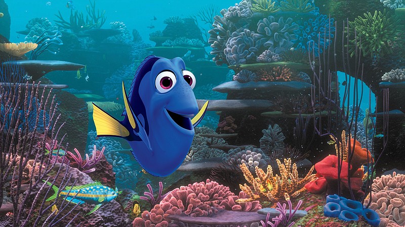 
              FILE - This undated file image released by Disney shows the character Dory, voiced by Ellen DeGeneres, in a scene from "Finding Dory." In its second week, “Finding Dory” easily remained on top with an estimated $73.2 million, according to studio estimates Sunday, June 26, 2016. (Pixar/Disney via AP, File)
            