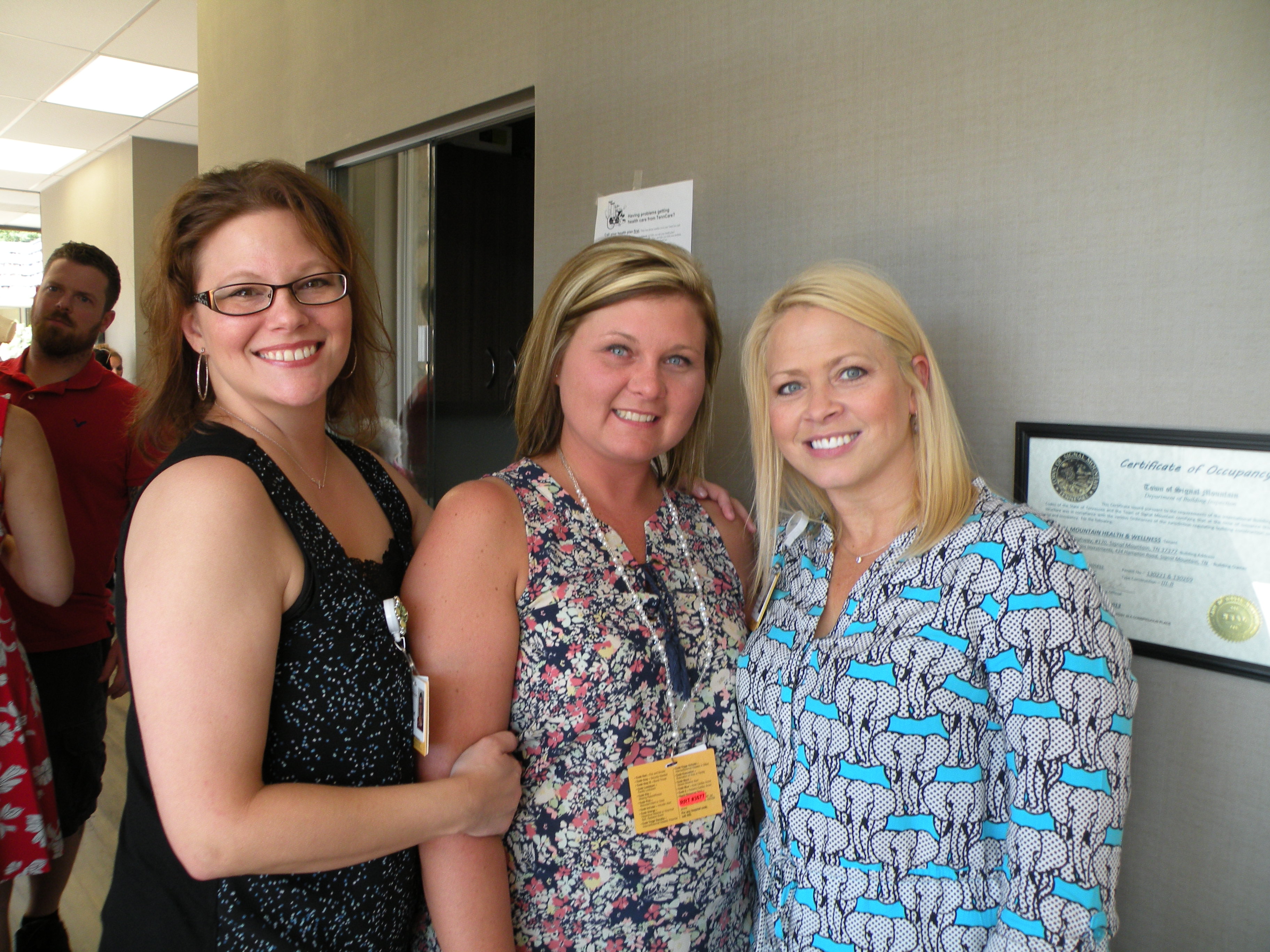 Some of Dr. Justin Cooke's co-workers are, from left, Jessica Patton, medical assistant; Brittany Romans, office lead; and Angela Alderson, practice manager.