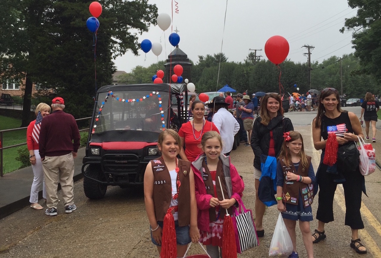 Signal Mountain Girl Scouts and their parents start to gather outside Alexian Village for a previous year's Fourth of July parade.