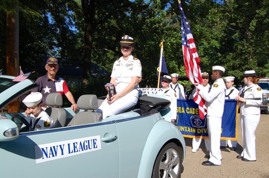The Navy League Sea Cadets prepare to march in last year's Fourth of July parade.