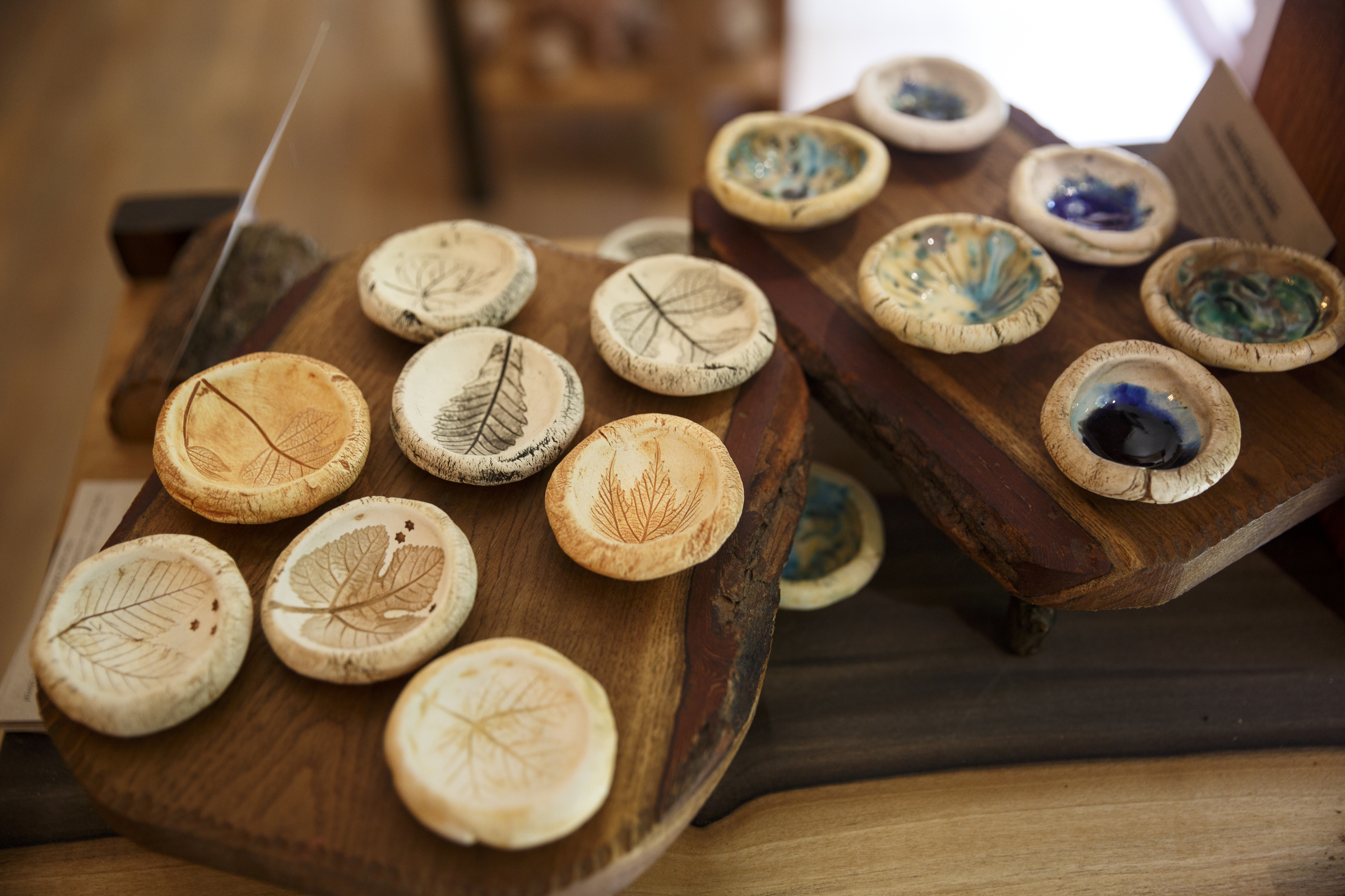 Ceramic pottery is displayed in a shop at the Sequatchie Valley Institute on Wednesday, June 22, 2016, in Whitwell, Tenn. The nonprofit has completed a new pair of self-guided nature trails which are available to the public on the weekends.