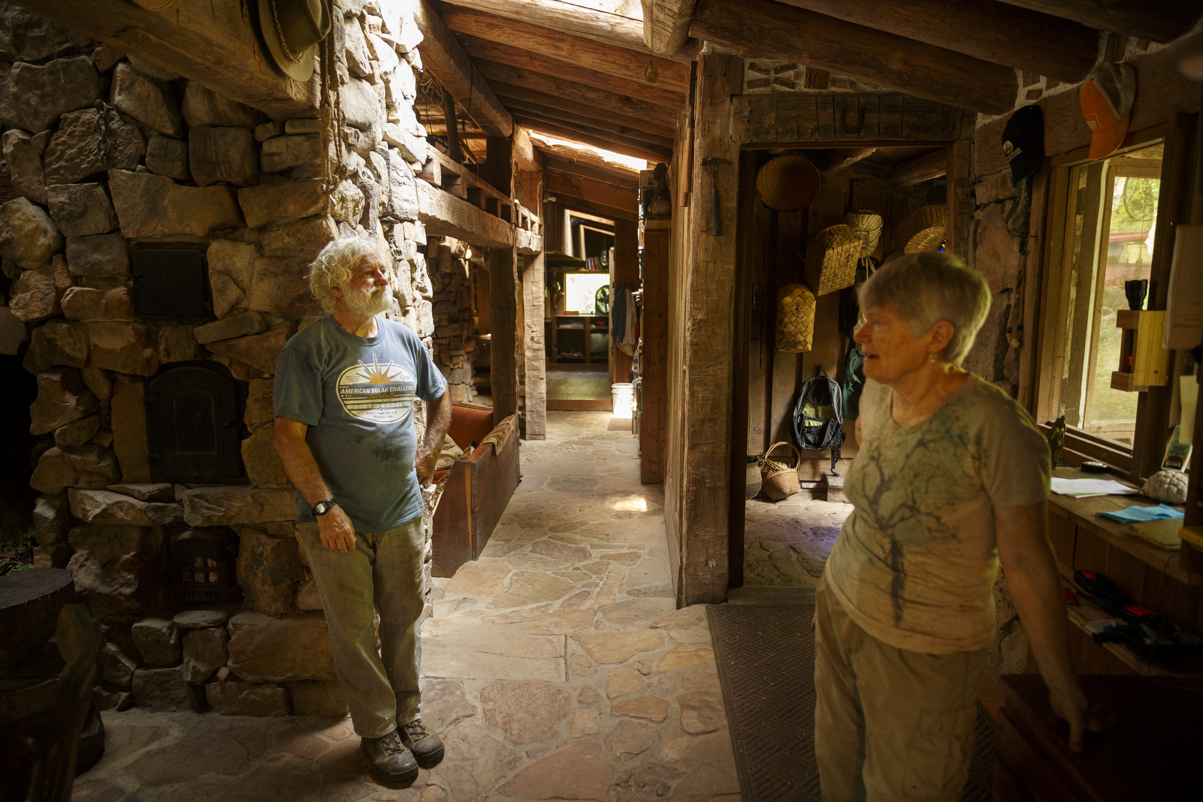 Johnny Kimmons, left, and his wife Carol, who run the Sequatchie Valley Institute, stand in their home on the property on Wednesday, June 22, 2016, in Whitwell, Tenn. The nonprofit has completed a new pair of self-guided nature trails which are available to the public on the weekends.