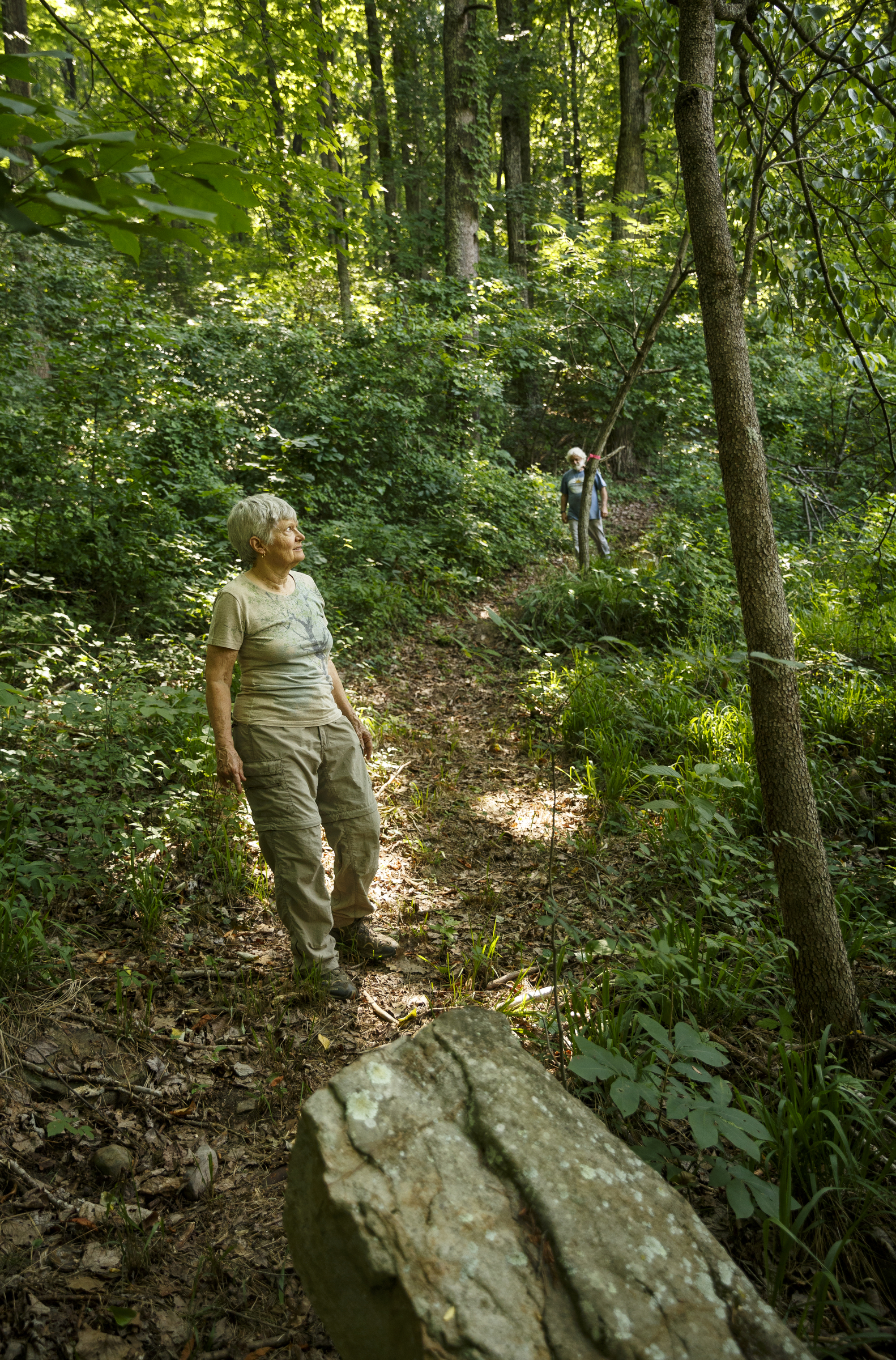 Carol Kimmons walks along the new Pipsissewa Trail at the Sequatchie Valley Institute on Wednesday, June 22, 2016, in Whitwell, Tenn. The nonprofit has completed a new pair of self-guided nature trails which are available to the public on the weekends.