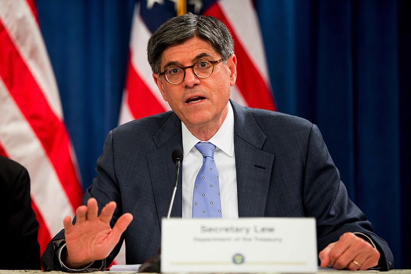 
              FILE - In this June 22, 2016 file photo, Treasury Secretary Jacob Lew speaks at a news conference at the Treasury Department in Washington. Lew is warning of widespread consequences, from layoffs of police officers to a hospital closure, if the Senate fails to act on a rescue package for debt-stricken Puerto Rico.  (AP Photo/Andrew Harnik, File)
            