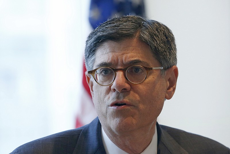 
              FILE - In this Friday, June 3, 2016, file photo, U.S. Treasury Secretary Jacob Lew answers a reporter's question during a roundtable meeting with reporters in Seoul, South Korea. Lew said Monday, June 27, during a CNBC interview, that the decision of British voters to leave the European Union is "an additional headwind" for the U.S. and global economies but "there is no sense of a financial crisis developing." (AP Photo/Lee Jin-man, File)
            