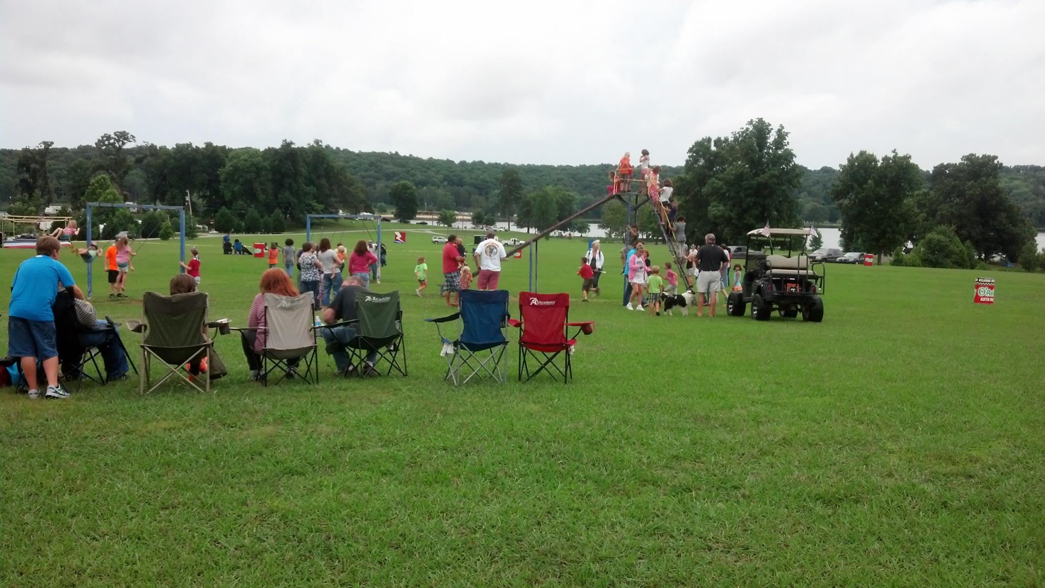 A playground, with an added water slide, will keep the kids entertained until dark Saturday, July 3, as Camp Columbus opens its gates to the public for a fireworks display. Two bands also will perform.