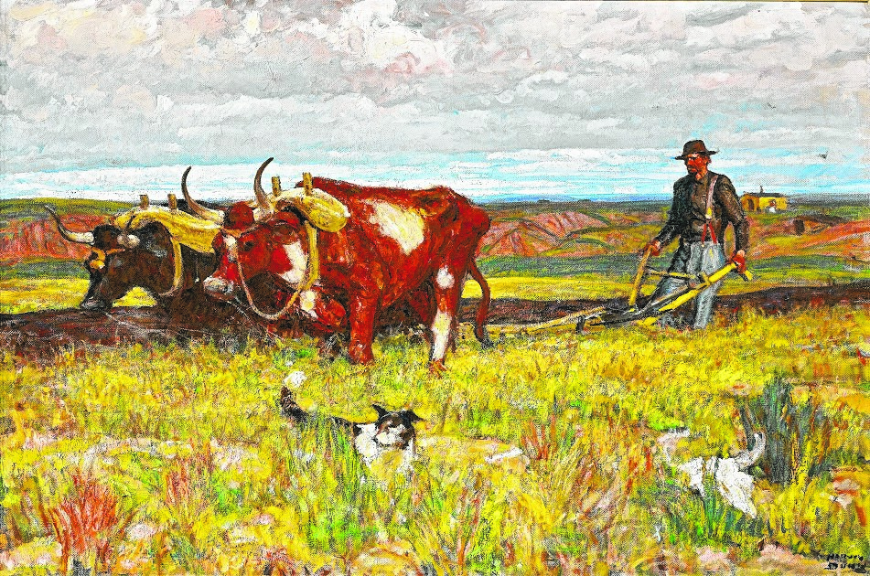 "Buffalo Bones are Plowed Under" by Harvey Dunn (1884-1952), c. 1940. Oil on canvas. South Dakota Art Museum Collection, Gift of the Artist.