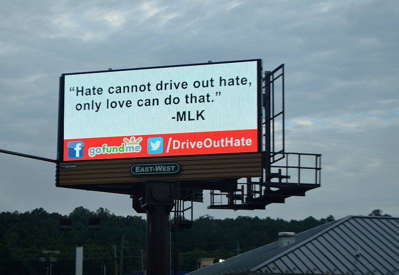 A local grassroots movement has set up a billboard campaign meant for people of all colors along Paul Huff Parkway after a Polk County man caught the nation's attention with a contentious billboard reading, "Make America White Again."