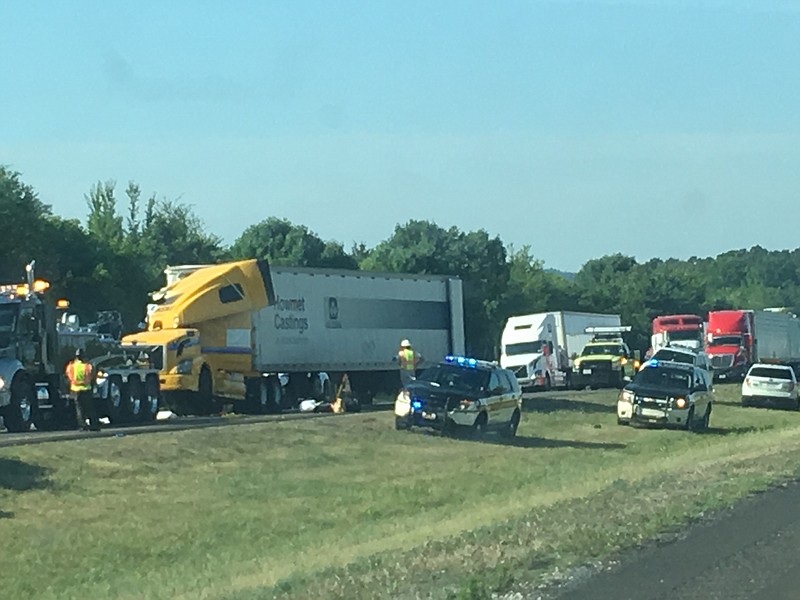 A person was killed when two tractor-trailers crashed into each other on Interstate 75 just before 5 a.m. today, according to the Tennessee Highway Patrol. The fatal crash happened when traffic on the northbound side of I-75 was already backed up from a separate, three-vehicle crash about 40 minutes earlier, said Sgt. Alan Bailey.