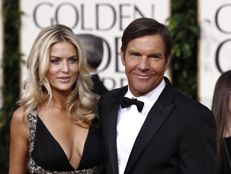 
              FILE - In this Jan. 16, 2011 file photo, actor Dennis Quaid and his wife Kimberly Buffington Quaid arrive for the Golden Globe Awards in Beverly Hills, Calif.  Kimberly filed for divorce on Monday, June 27, 2016 in Los Angeles Superior Court, citing irreconcilable differences. Kimberly Quaid’s filing seeks joint legal custody of their 8-year-old twins, as well as spousal support. (AP Photo/Matt Sayles, file)
            