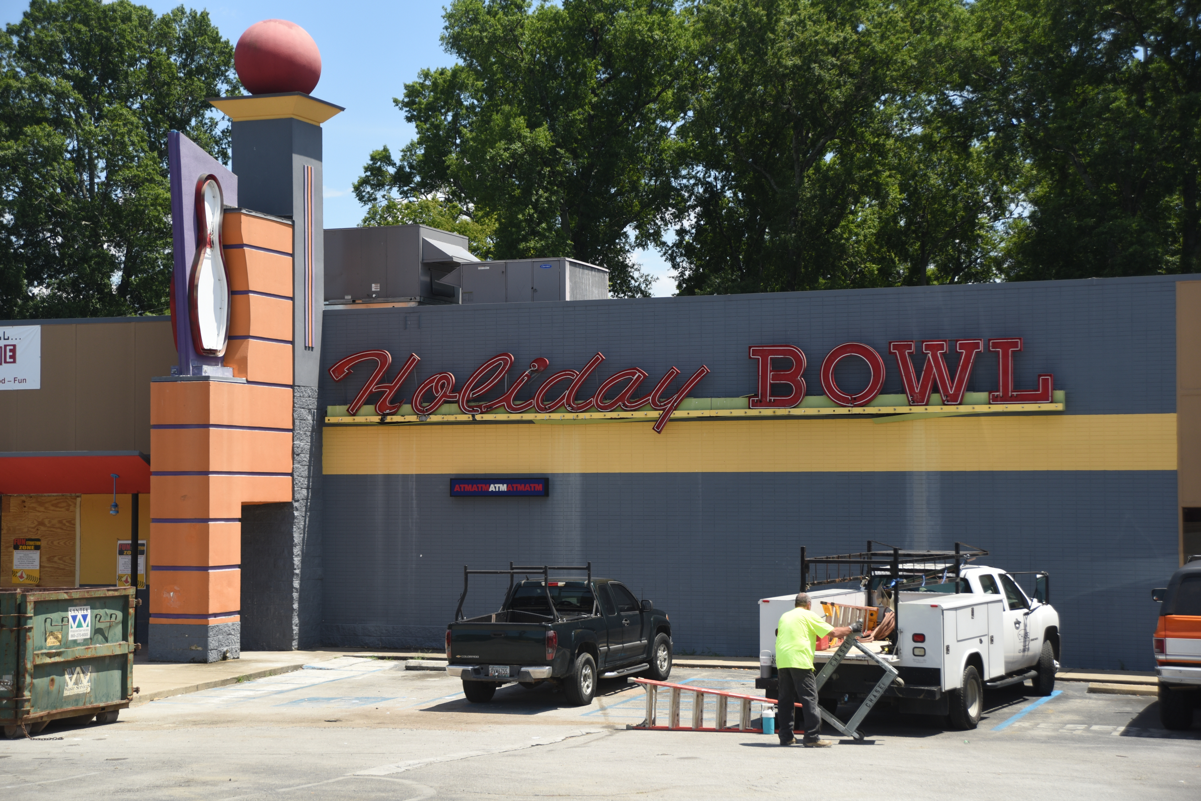 Work continues Tuesday, June 28, 2016 at the Holiday Bowl on Brainerd Road.