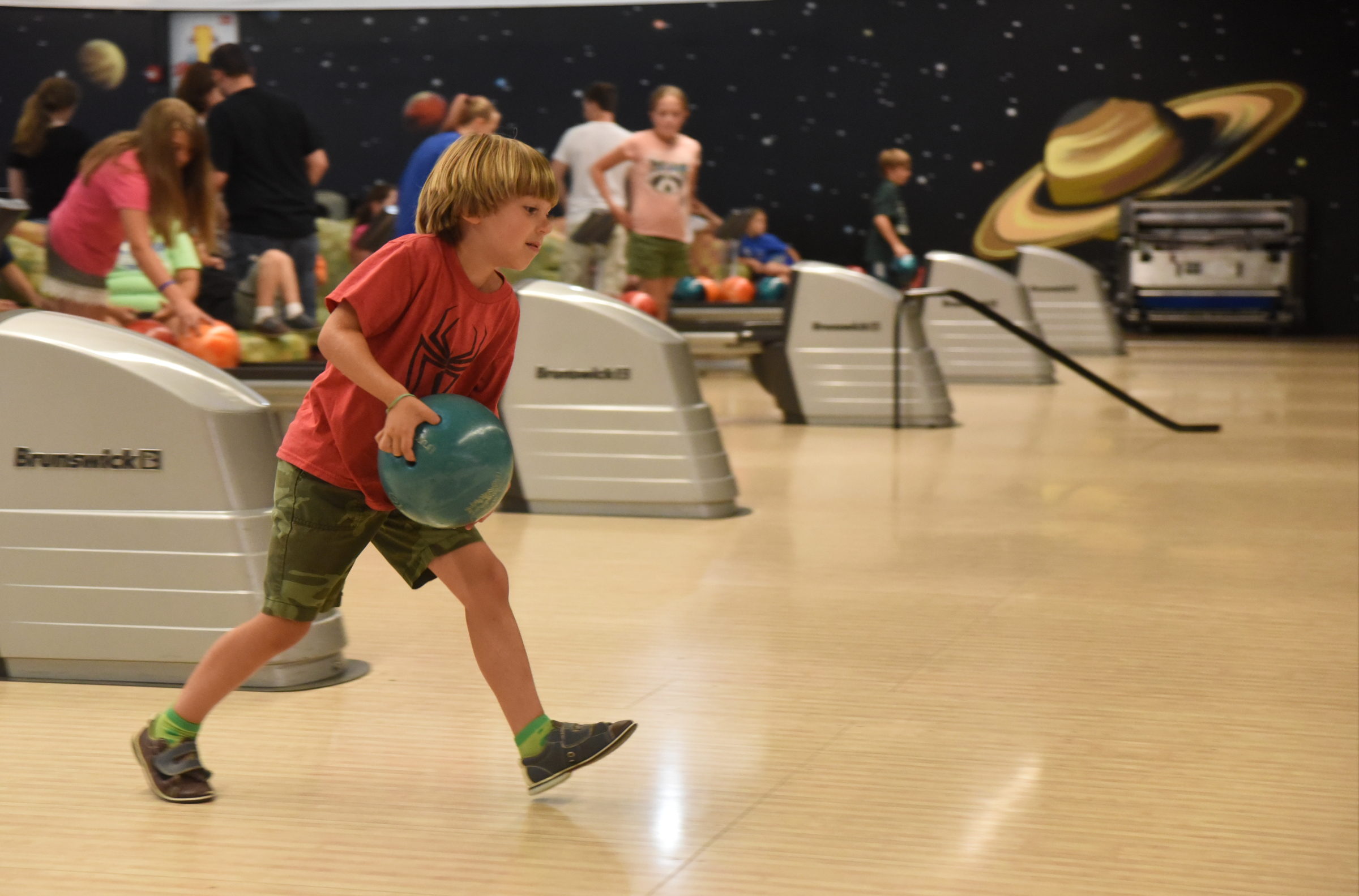 Corbin Suddeth bowls Tuesday, June 28, 2016 at Pin Strikes Bowling.