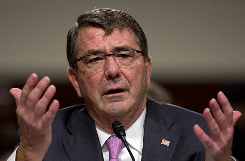 
              FILE - In this July 7, 2015 file photo, Defense Secretary Ash Carter testifies on Capitol Hill in Washington. The expected launch of new rules allowing transgender individuals to serve openly in the U.S. military is drawing concerns from senior military leaders who believe the Pentagon is moving too fast and has yet to resolve many details and questions. The Pentagon plans to unveil the new regulations in the next day or two. (AP Photo/Carolyn Kaster, File)
            