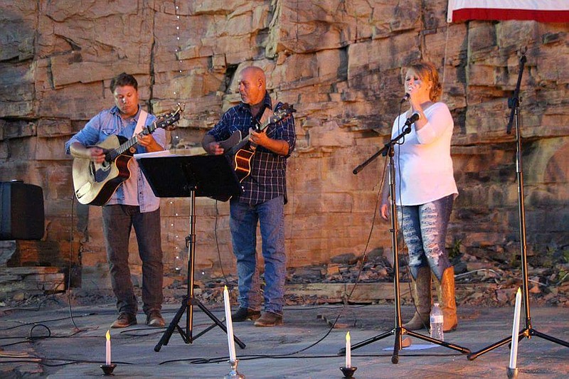 Stacy Wilson, Steve Pettyjohn and Joshua Pettyjohn open for Ty Herndon and Anita Cochran at a concert put on by The Hideaway Rock Quarry in August 2015. Herndon and Cochran are returning for the July 16 concert at the venue.