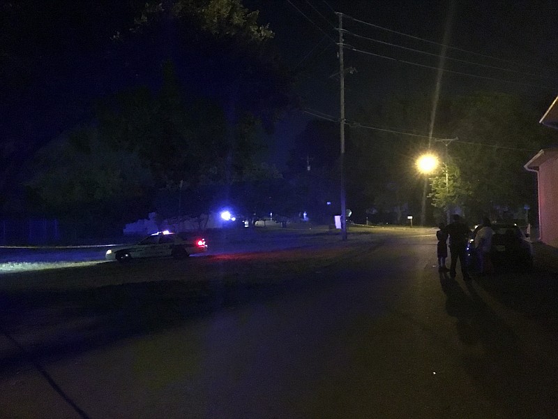 Chattanooga police establish a crime scene on the 2300 block of Daisy Street after dispatchers received a "person shot" call to the location.