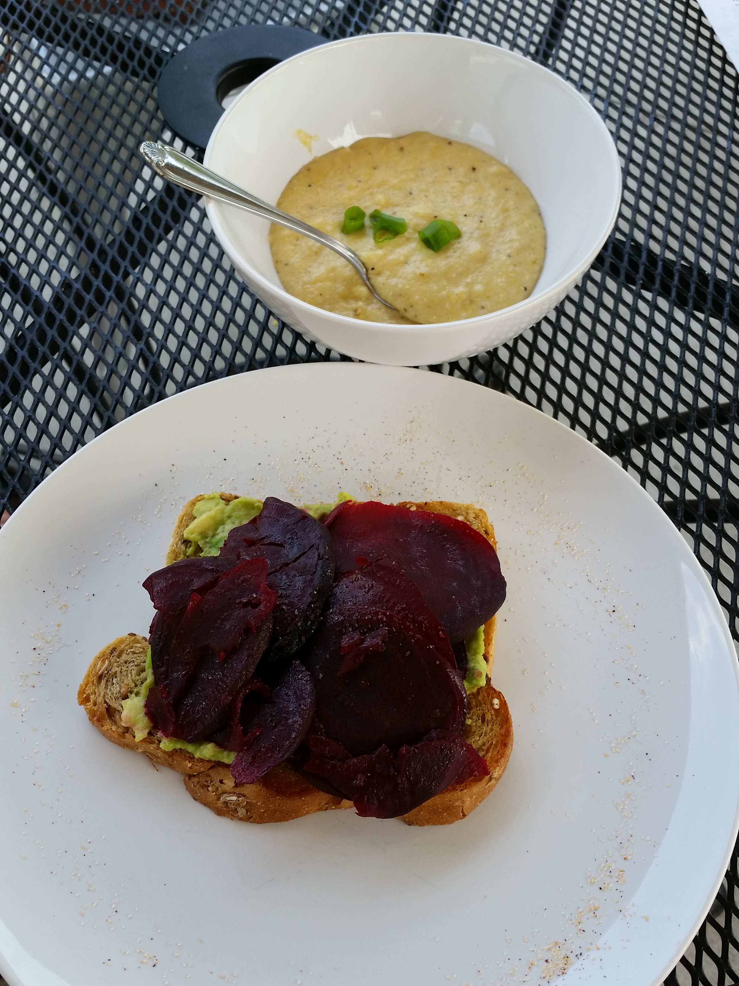 Avo Toast and cheddar grits from The Daily Ration.