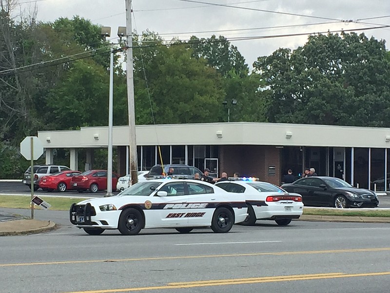 Authorities are investigating a robbery at First Tennessee Bank on Ringgold Road in East Ridge.