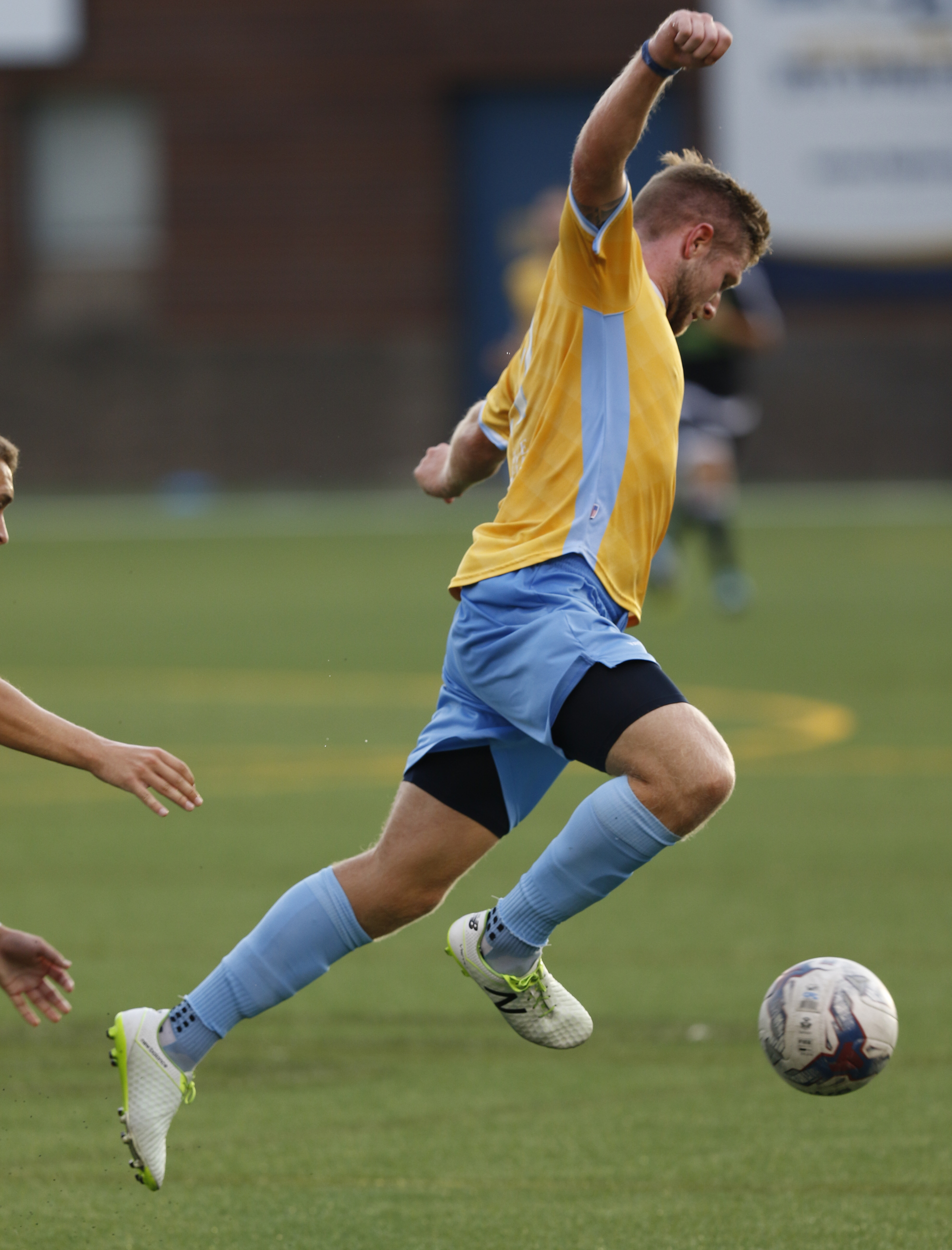 Staff Photo by Dan Henry / The Chattanooga Times Free Press- 7/8/16. Chattanooga Football Club's Luke Winter (17) traps the ball while playing Knoxville during the first half of play at Finley Stadium on Friday, July 8, 2016.