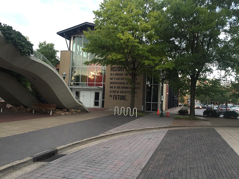The Chattanooga History Center at 2 W. Aquarium Way has been reclaimed by the River City Co., which held the mortgage on the 2-story building for the past decade while the museum tried to raise funds to open the downtown attraction. The words of Robert Penn Warren remain on the wall of the ill-faded museum site.