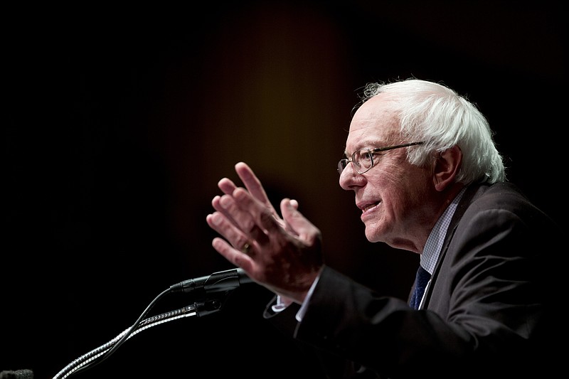 
              FILE- In this June 24, 2016, file photo, Democratic presidential candidate Sen. Bernie Sanders, I-Vt. speaks in Albany, N.Y. Sanders failed in his quest to include opposition to the Trans-Pacific Partnership trade deal in a draft of the Democratic Party's policy positions at a meeting Saturday, July 9, where several amendments against the deal were voted down by Hillary Clinton supporters.
(AP Photo/Mike Groll, File)
            