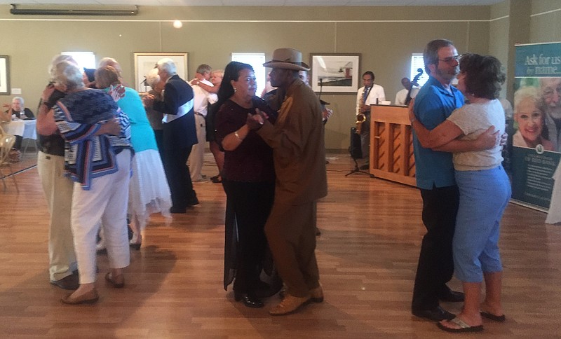 The dance floor at the prom was the happening place to be, with live music from the Booker T. Scruggs Ensemble playing jazz, blues and gospel classics for attendees to dance to.