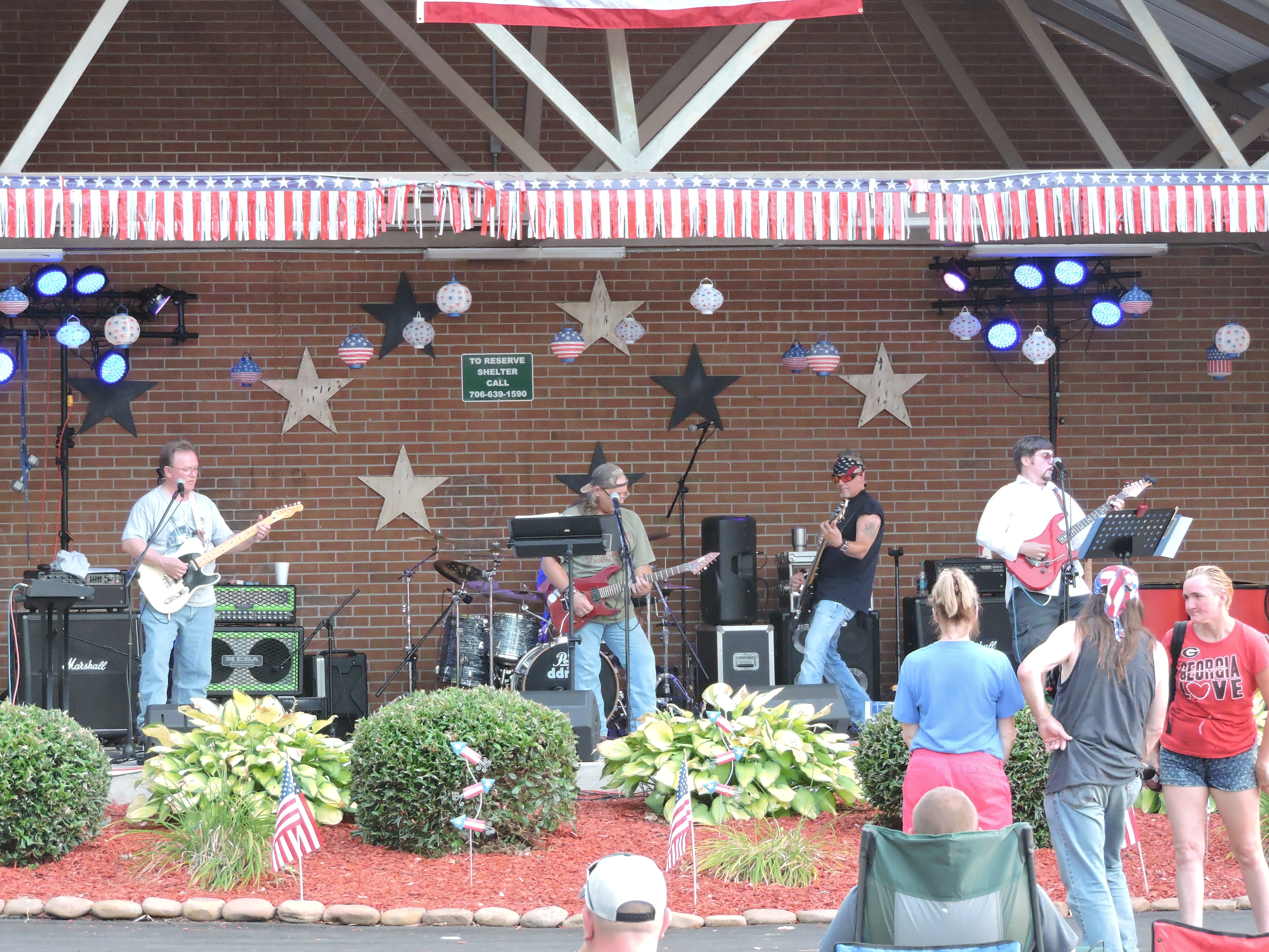 The 8TRK Band performs. From left are guitarist Randy Johnston, drummer Richie Terry, singer/guitarist Kenny Johnson, guitarist Jim Denham and singer/guitarist K.C. Campbell, of LaFayette. Also performing at the festival were Laney Marks, The Spanky's and Campbell Station.