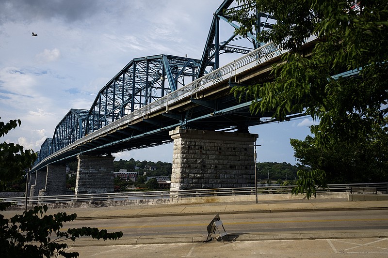 The Walnut Street Bridge is seen on Wednesday, July 6, 2016, in Chattanooga, Tenn. $9 million are planned for rehabilitation of the bridge.