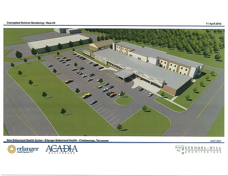 The planned Erlanger Behavioral Health Center is seen is this rendering.