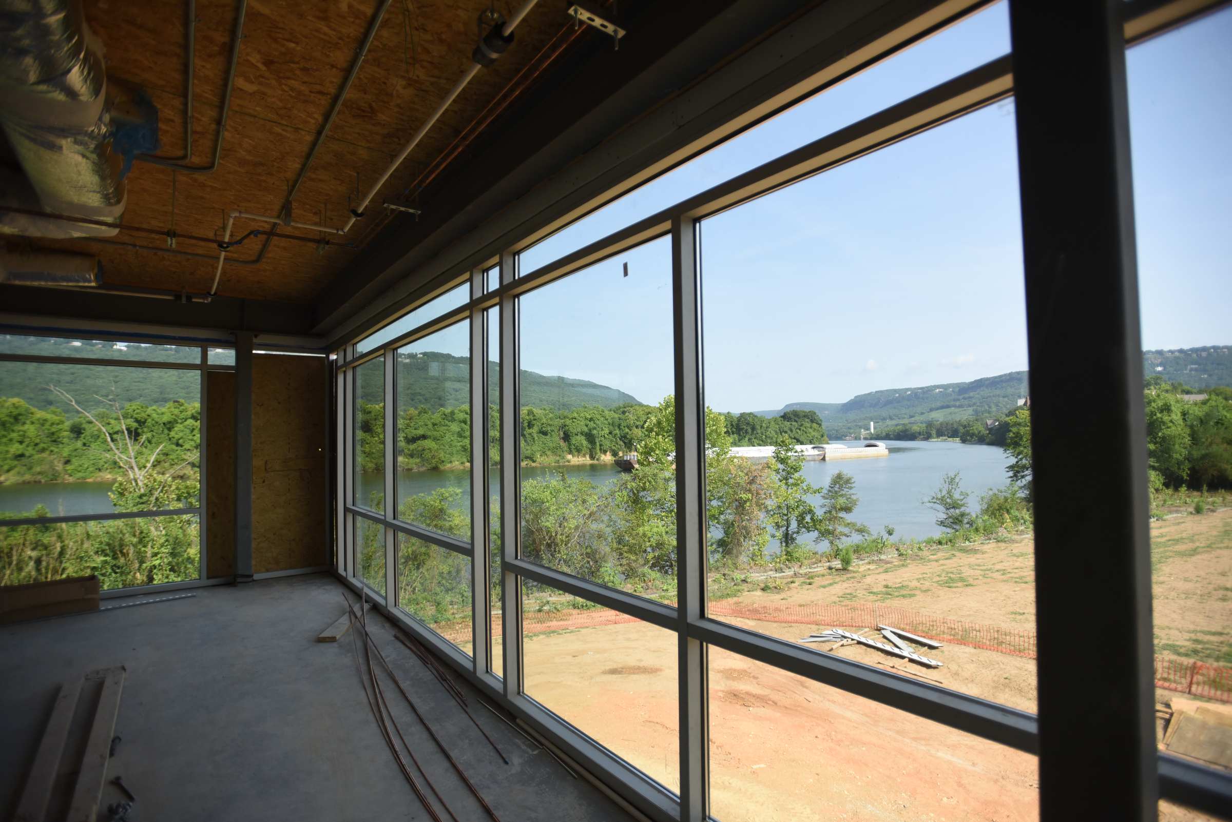 The Tennessee River is visible from the conference room windows Tuesday, July 12, 2016, during a tour of the new Tennessee Aquarium Conservation Institute near Baylor School.