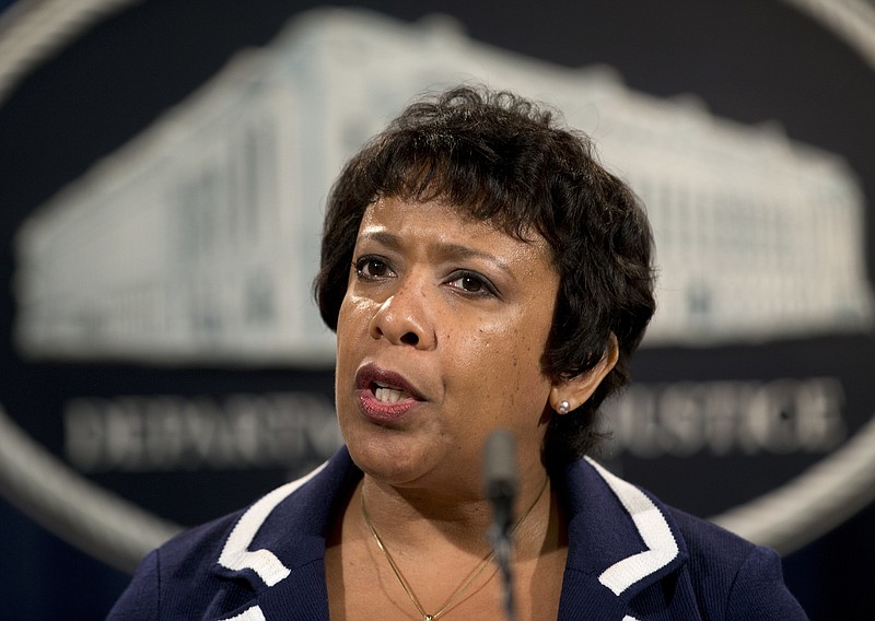 
              FILE - In this Friday, July 8, 2016 file photo, Attorney General Loretta Lynch speaks about recent shootings, at the Justice Department Washington. Lynch likely faces questions about policing and race, as well as a decision not to bring charges against Hillary Clinton over her use of private email while secretary of state in a House hearing Tuesday, July 12, 2016. The House Judiciary Committee is likely to ask about police interactions with minorities following a violent week that brought that issue to the forefront. (AP Photo/Carolyn Kaster, File)
            