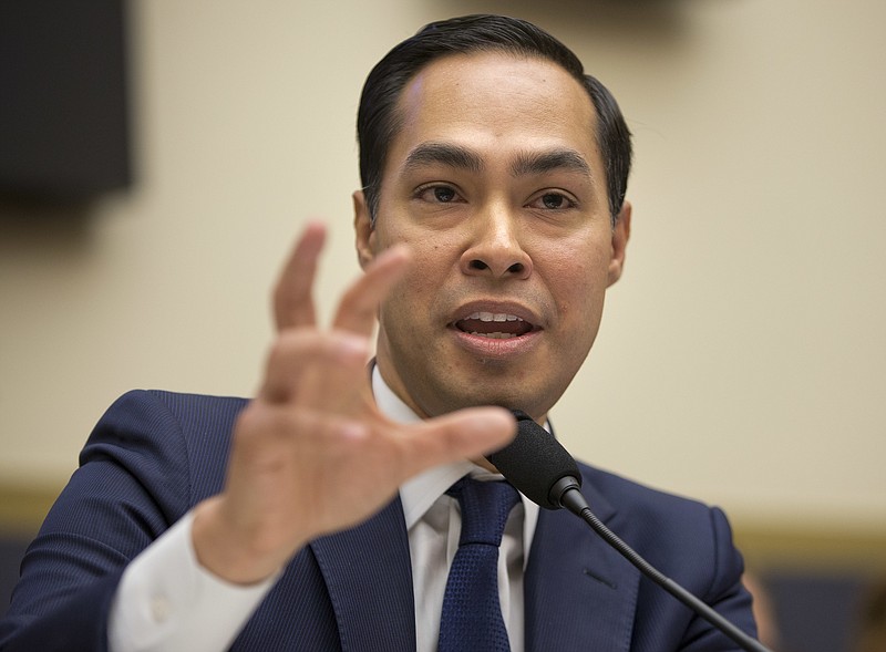 
              In this July 13, 2013, photo, House and Urban Development Secretary Julian Castro testifies on Capitol Hill in Washington. Castro is being considered by Hillary Clinton as a vice presidential pick. (AP Photo/Pablo Martinez Monsivais, File)
            