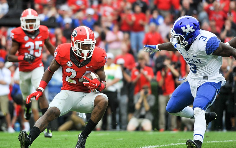 Georgia junior safety Dominick Sanders has started 25 of 26 games in his two seasons and has snagged nine interceptions, including a team-high six interceptions last season.