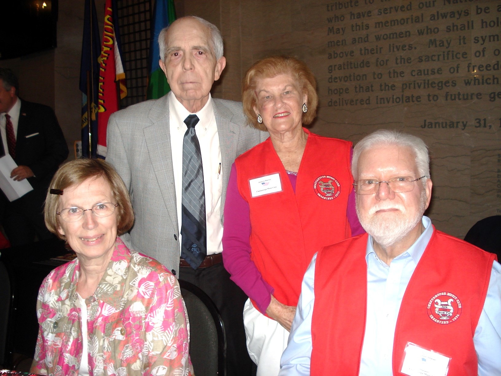 Dorothy Altman, seated, and Dr. Ralph Altman with Dolores Harvey and Dr. Martin Perez.