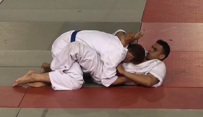 
              Still taken from video made available Wednesday July 20, 2016, showing Nice, France, attacker Mohamed Lahouaiej Bouhlel, right, while competing in a martial arts competition in 2010.  His opponent, who asked not to be named, said he remembers Bouhlel as an novice who repeatedly made mistakes during the fight, saying he would strike with his head and elbows which are banned by the rules. The July 14 2016, Bastille Day truck rampage by Mohamed Lahouaiej Bouhlel left at least 84 people dead. (AP Photo)
            