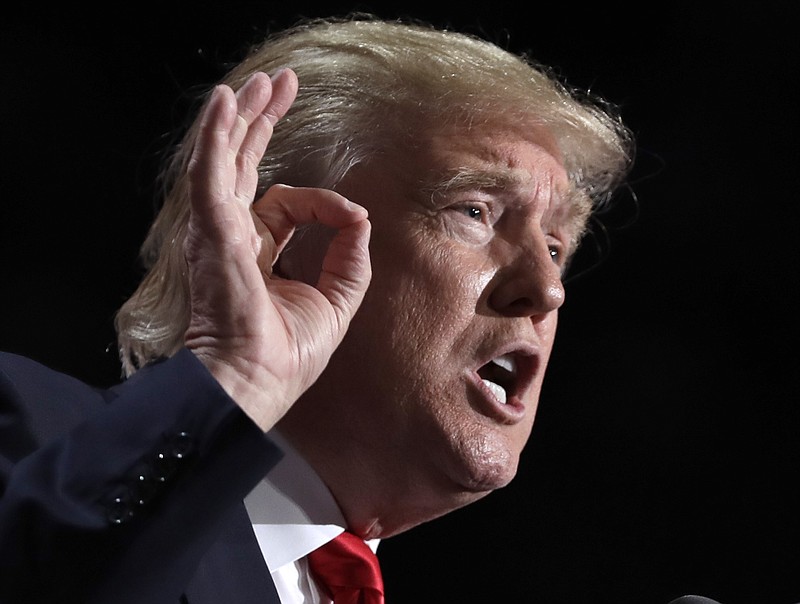 Republican Presidential Candidate Donald Trump, speaks during the final day of the Republican National Convention in Cleveland, Thursday, July 21, 2016. (AP Photo/Evan Vucci)

