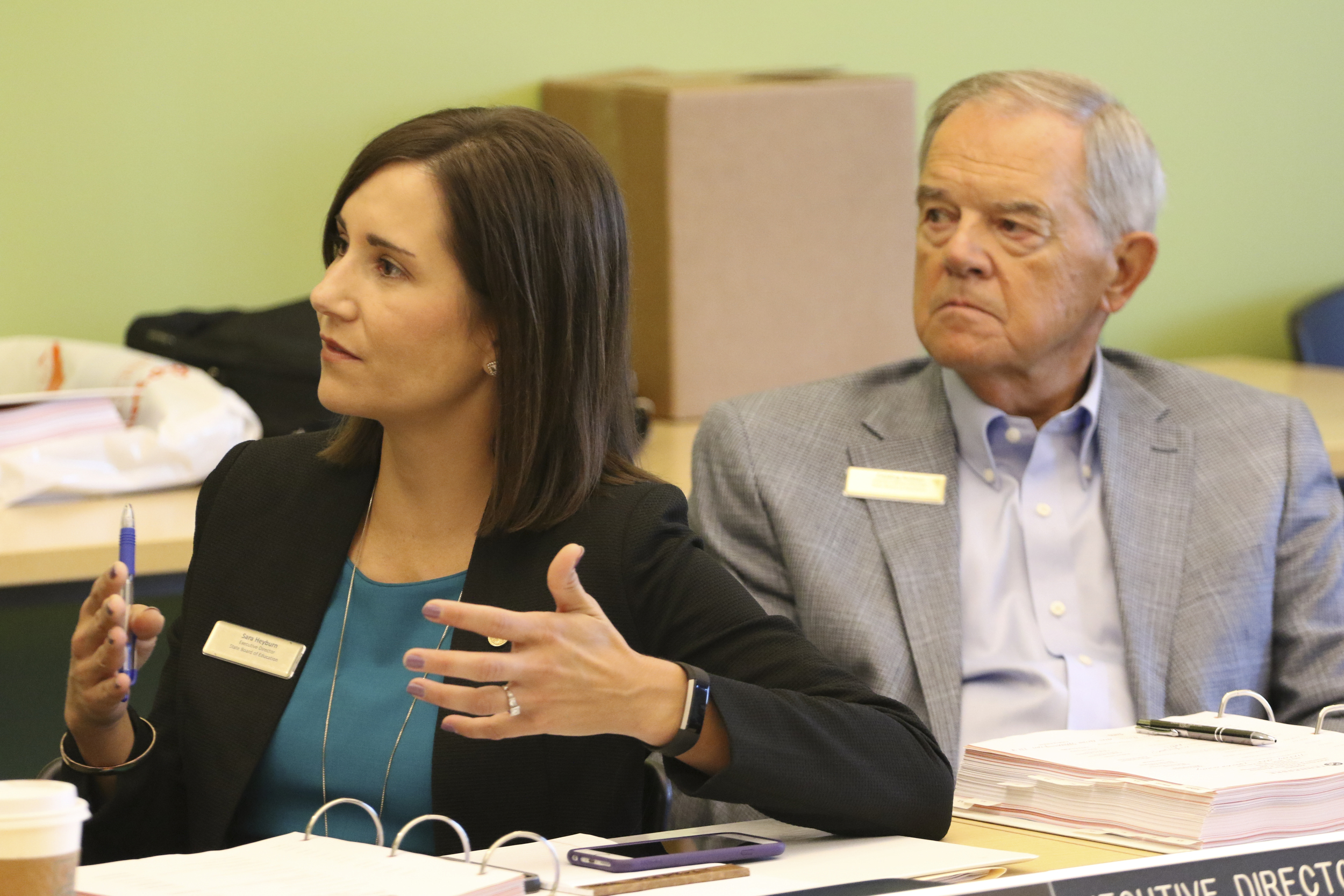 Staff Photo by Dan Henry / The Chattanooga Times Free Press- 7/21/16. Executive Director Sara Heyburn speaks during a Tennessee State Board of Education meeting at the University of Tennessee at Chattanooga library on Thursday, July 21, 2016.