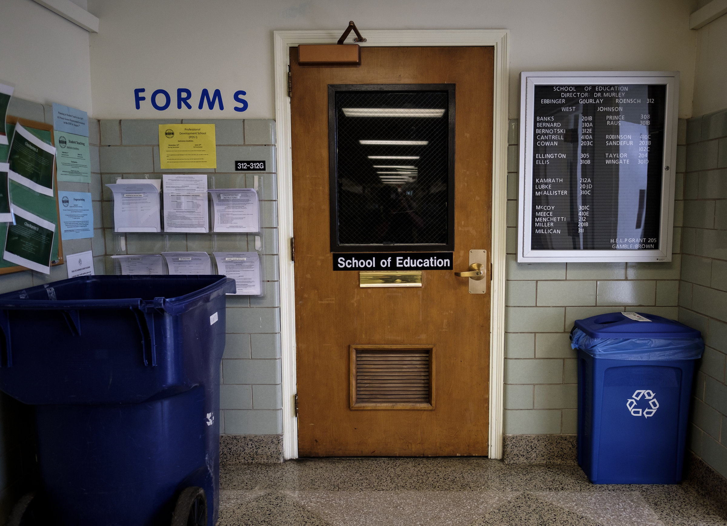 The offices of the UTC School of Education are seen inside Hunter Hall on the school's campus Friday, July 22, 2016, in Chattanooga, Tenn.