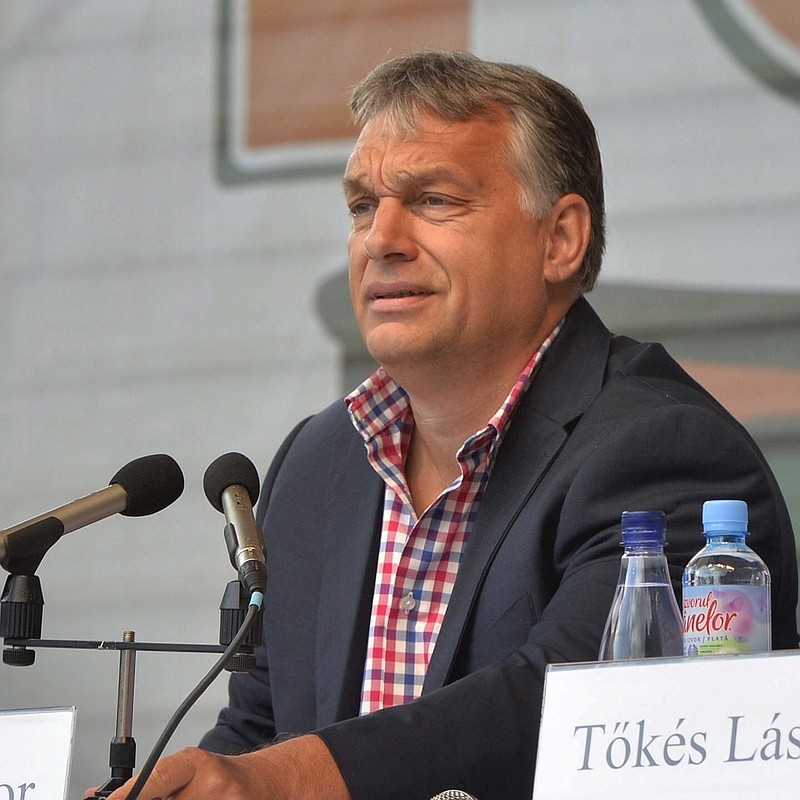 
              Hungarian Prime Minister Viktor Orban delivers his speech during the 27th Balvanyos Summer University and Students' Camp in Baile Tusnad, central Romania, Saturday, July 23, 2016. The week-long Balvanyos Summer University and Camp is held annually since 1990 and it's one of the most important national political workshops of Hungary's governing Fidesz - Hungarian Civic Alliance. This is the biggest public forum of Hungary's dialogue with the ethnic Hungarian minority and with Romania. Beyond the lectures and roundtables there are rich variety of cultural programmes, including plenty of concerts in each year. (Zoltan Mathe/MTI via AP)
            
