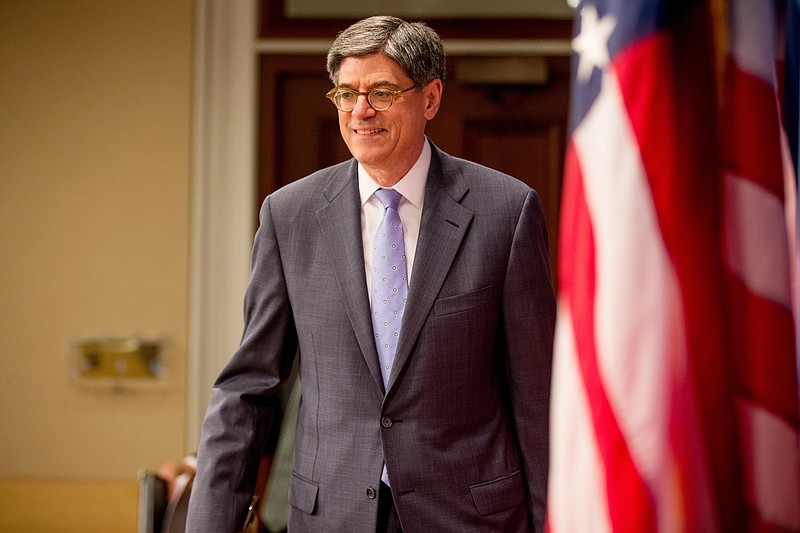 Treasury Secretary Jacob Lew arrives for a June news conference at the Treasury Department in Washington, D.C., on the annual Social Security and Medicare Boards of Trustees report.