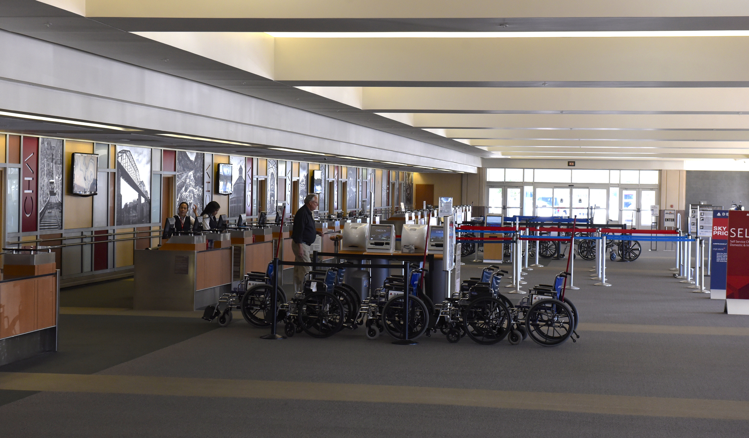 The ticketing and baggage check area at the Chattanooga Metropolitan Airport.